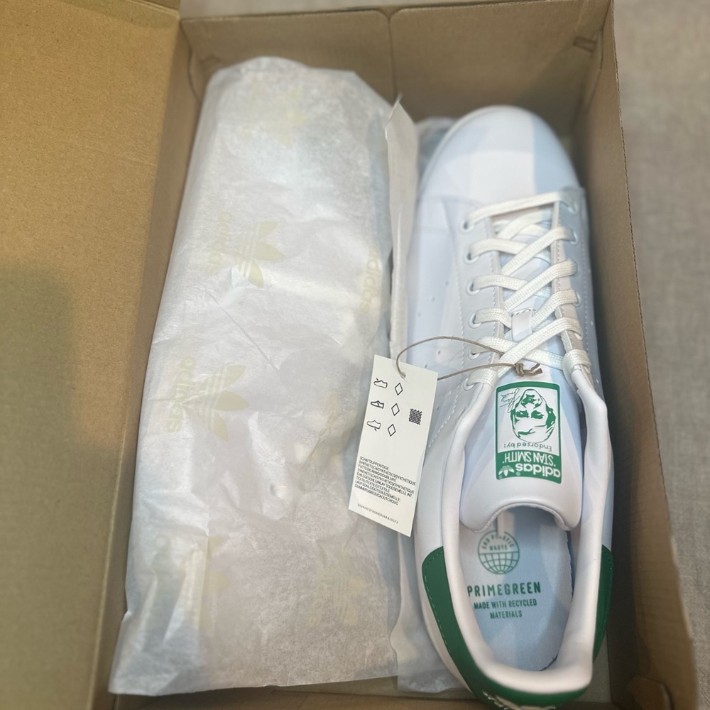 Adidas White and Green Primegreen Sneakers